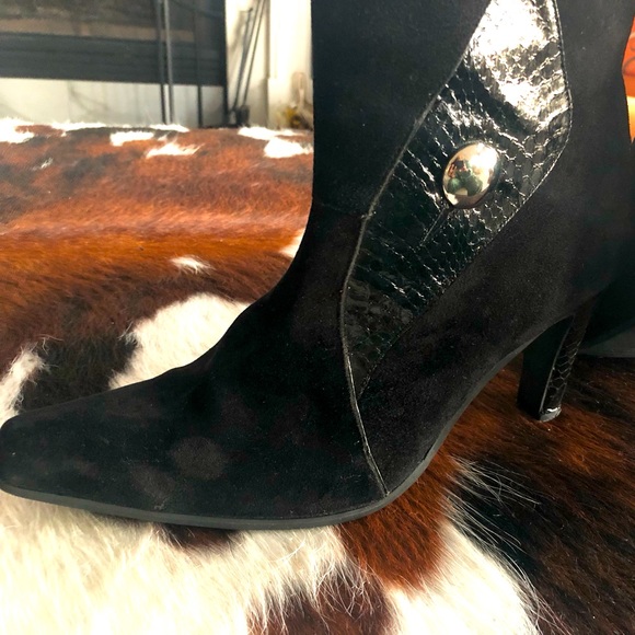 Bellini Vinnie Black Leather and Suede Boots  Sz 10 - Picture 3 of 16